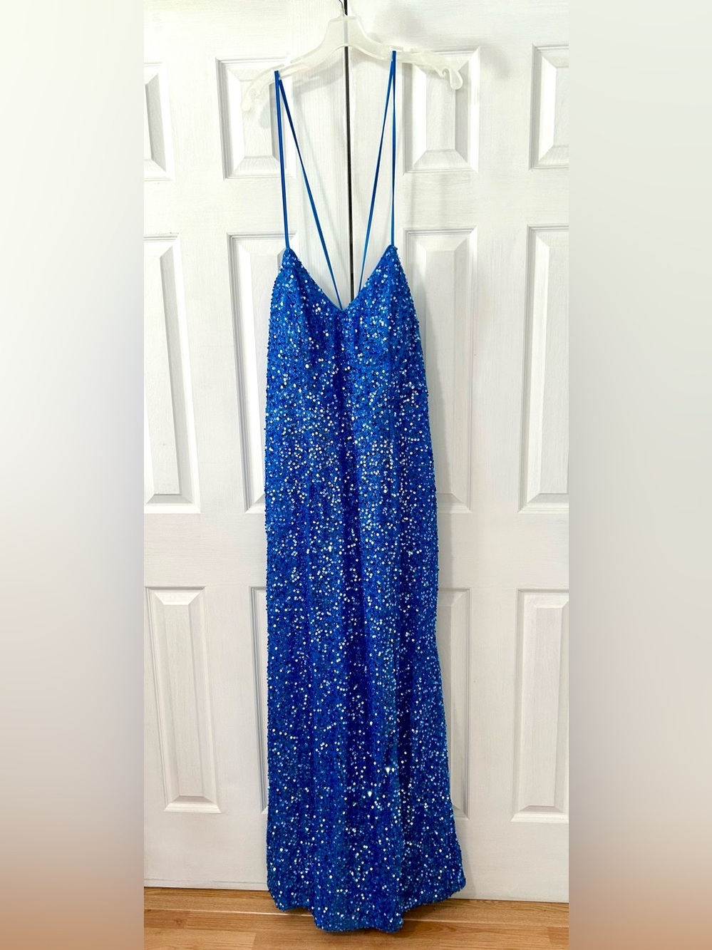New Giffniseti Blue Spaghetti Strap Maxi Dress woman’s size 3xl prom/wedding